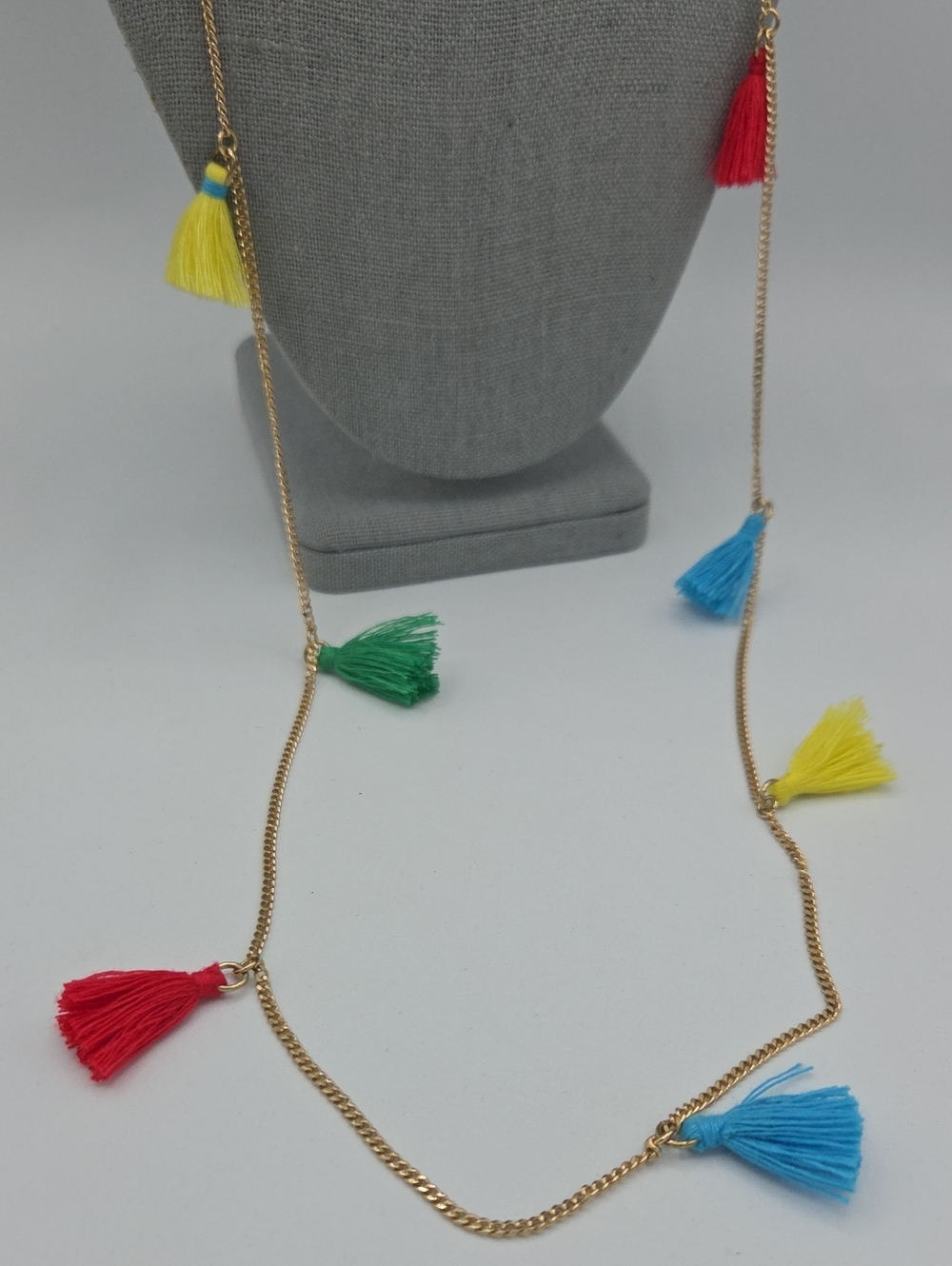5 for $25! Talbots Gold Tone Chain Tassel Necklace Red, Yellow, Blue, Green